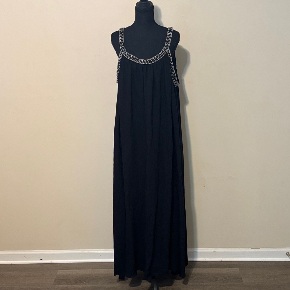 Elegant Black Maxi Dress 54”L